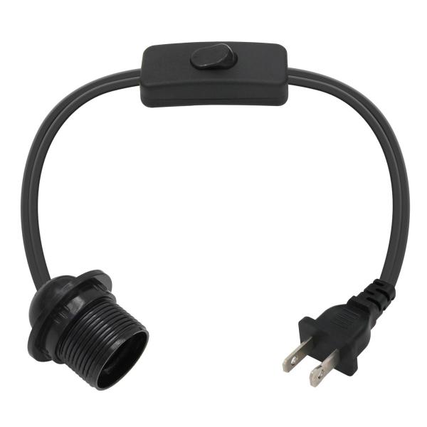 E26 Lamp PVC Power Supply Cable Cord Polarized Plug With On Off Switch