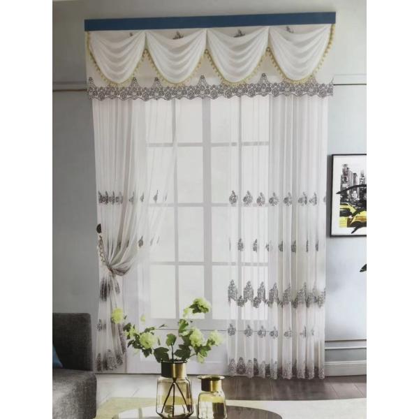 Hollowed White Cotton Lace Embroidery Muslin Curtains Blackout Window Hotels Hospitals