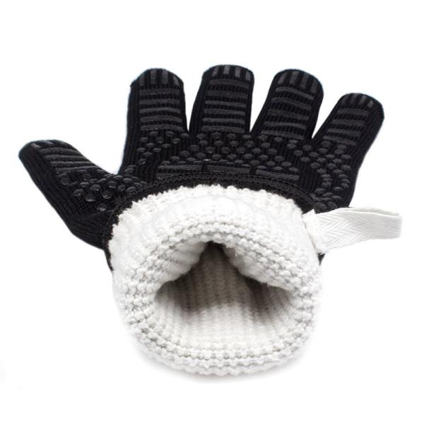 Black Heat Resistant Work Gloves , Heat Resistant Silicone Bbq Gloves