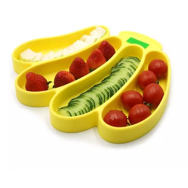 Modern Banana Shaped Silicone Baby Tray Suction Self Feeding BPA Free Customized