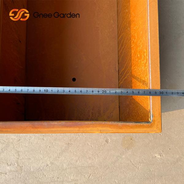 Solid Wood Composite Timber Metal Stand Flower Pot Holder Corten Steel Planter