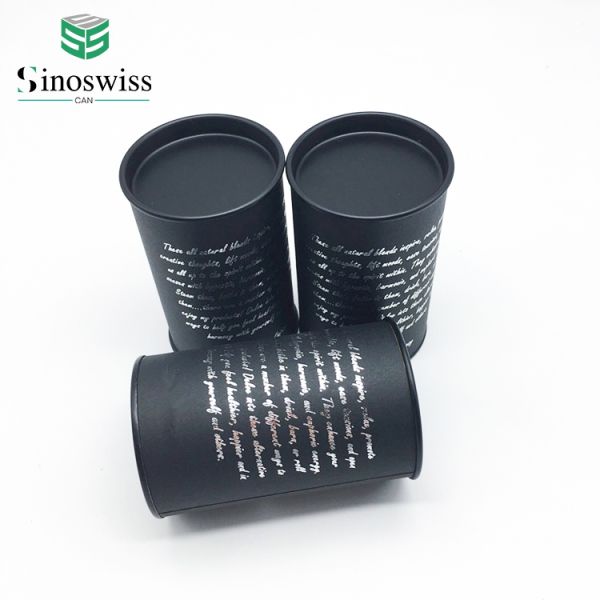 Custom Sizing Paper Tube Tea Packaging Container cylinder box With Tinplate Cover