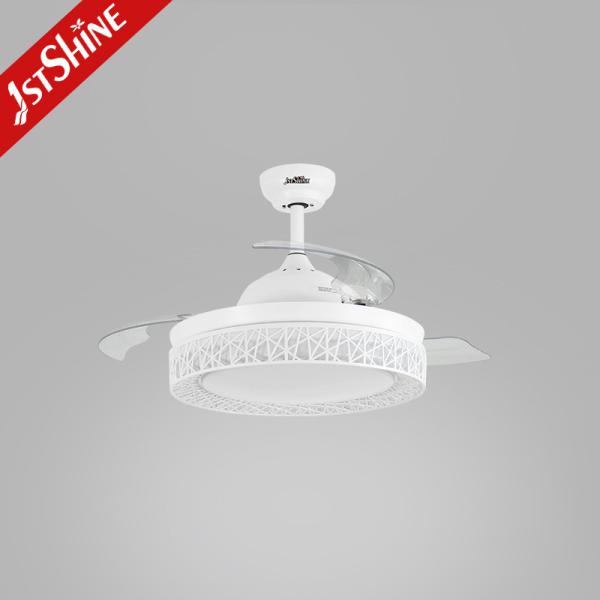 6 Speeds 42 Inch Retractable Ceiling Fan Light With Bluetooth Speaker