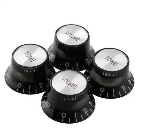 Venda online de botão de guitarra reflector estilo chapéu botão de velocidade volume/ controle de tom botão de guitarra