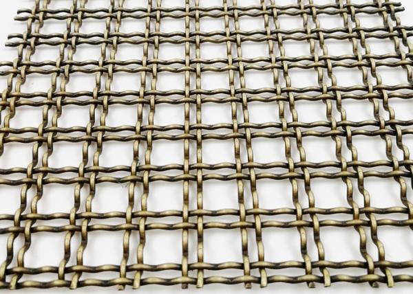 Decorative Cabinet Architectural Steel Mesh Antique Brass 5mm Thickness