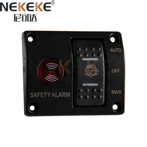 IP65 Waterproof Marine Switch Panel 12V/24V Voltage Alarm Switch Panel with 10000 Cycles Mechanical Life for Bilge Pump