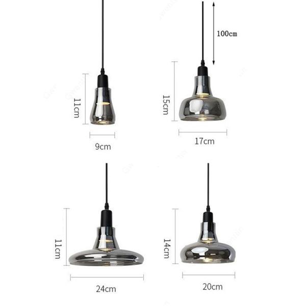 Modern Smoky Glass Pendant Lights Kitchen Cafe Bar Dining Room Home Shadows Pendant Lamp(WH-GP-157)