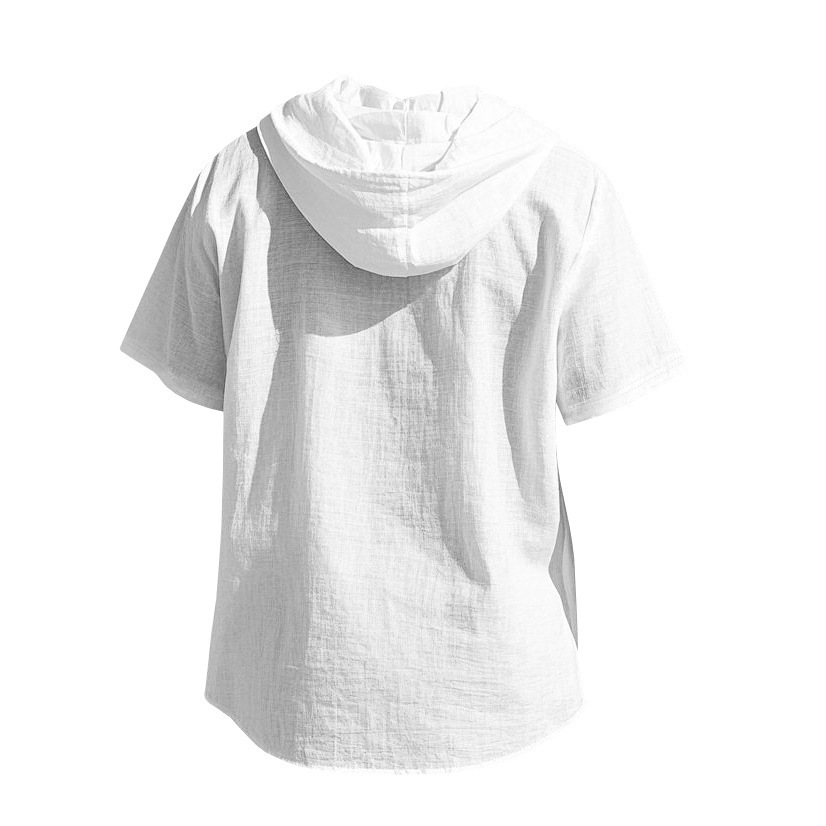 Men’s Hooded Shirt with Lightweight Fabric Adjustable Drawstring Hood and Relaxed Casual Fit