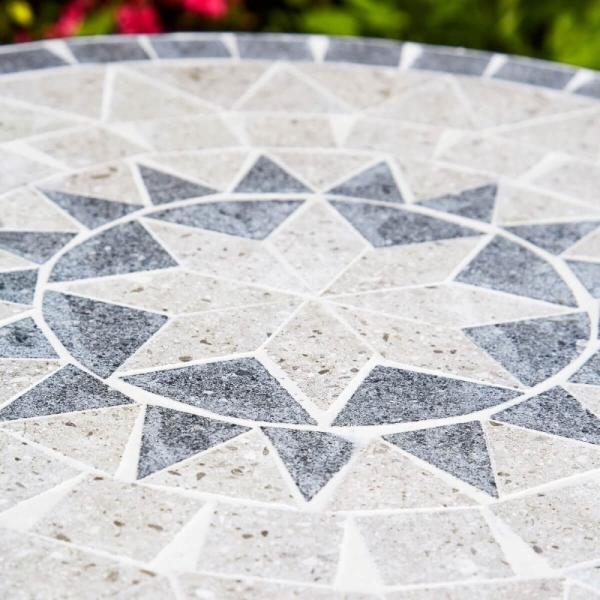 Park Foldable Metal Table and Chair Set for Garden Backyard Antique Mosaic Bistro Set