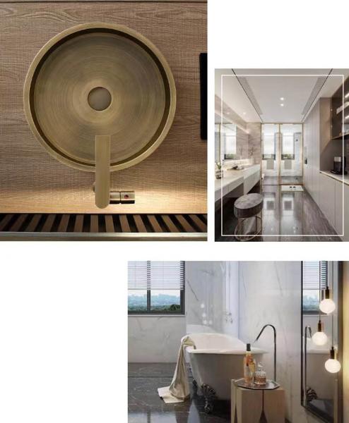 Bronze Color Table Top Bathroom Sink SUS304 Stainless Steel Material