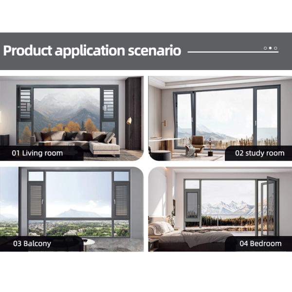 Удар урагана тепловой разрыв двойного остекленного алюминия французский алюминий коммерческий скользящее окно цена