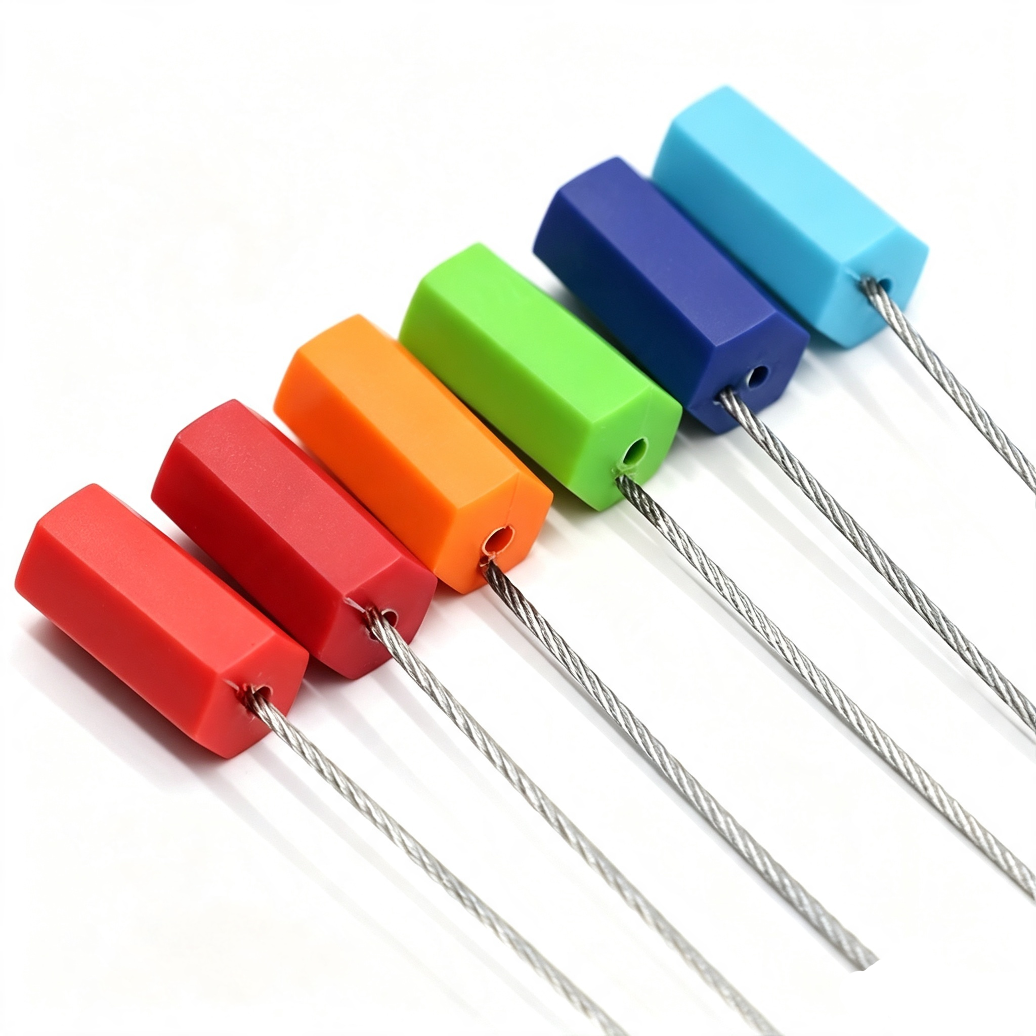 Hot Selling Single Use Pull Tight Security Cable Seal 1.5mm/1.8mm Diameter Lead Seal Hexagonal Anti-Tamper Steel Wire Seal