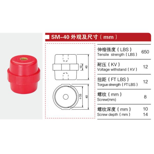 Red Epoxy Resin Insulator SM Series Busbar Insulator For Switchgear