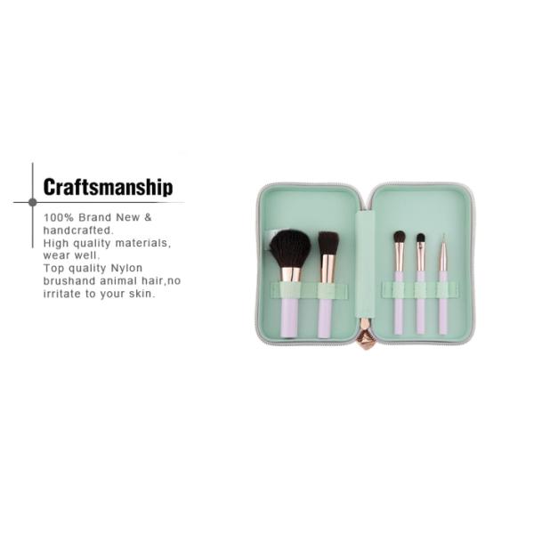 Custom Purple Plastic Handle Mini Makeup Brush Sets With Nylon Hair