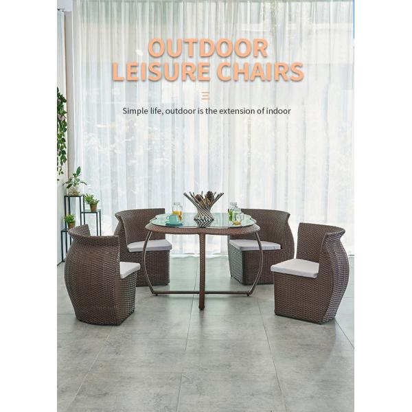 Space Saving Outdoor Garden Chair and Table Rattan Furniture Bistro Cafe Set for Garden
