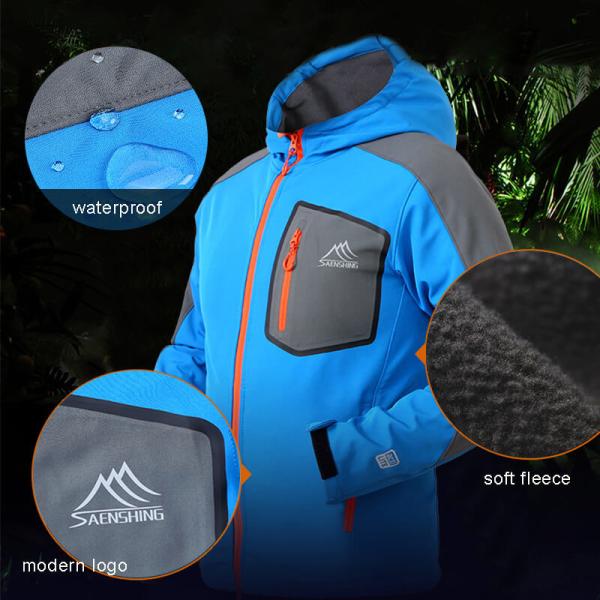 Camping Trekking Waterproof Hiking Coat Multiple Colors Zipper Closure Warm