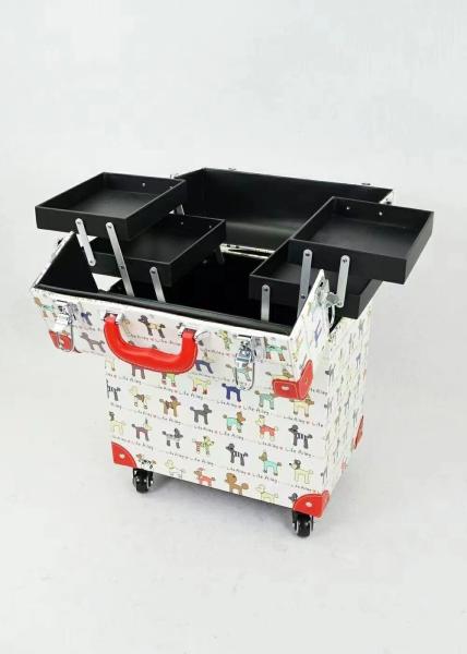 Professional Rolling Aluminum Makeup Case Trolley Makeup Station Beauty Train Case On Wheels