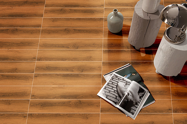 Interior Wood Effect Ceramic Floor Tiles Water Absorption 6-12%