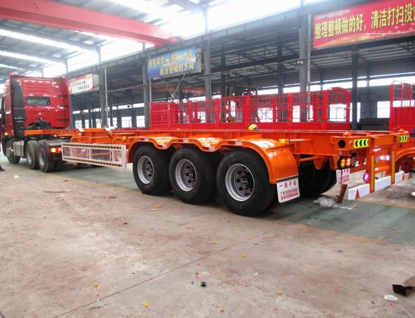 40 tons Max Payload 13 Inch Wheel Interlink Skeleton Semi Trailer with Tri-Axle Design