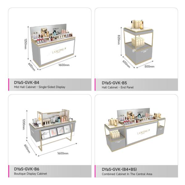 Skincare Store Display Furniture Gray  Circular Retail Experience Display Stand for Cosmetic Shop Fitting and Perfume Shop Design