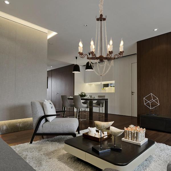 Rustic wood and metal chandelier wood beads pendant lamps (WH-CI-36)