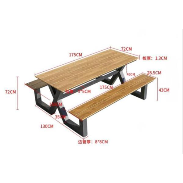 Plastic Wood Desk Top Waterproof Aluminium Frame Mountain Park Bench Chair for Outdoor