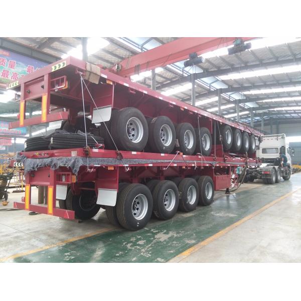 Container à lit élevé, châssis à 4 essieux, remorque de 20 40 48 53 pieds pour le transport de conteneurs