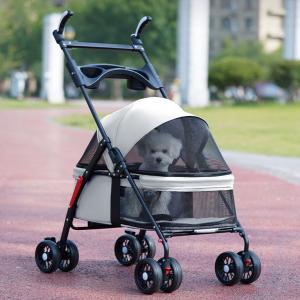 Removable Pad All Terrain Dog Stroller , Purple Dog Stroller Wheelchair，Dog