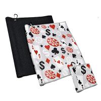 Serviette de golf gaufrée en microfibre imprimée par sublimation logo personnalisé