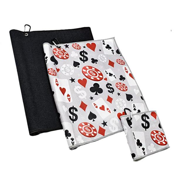 Квадратная форма Microfiber вышила полотенцам гольфа с зажимом