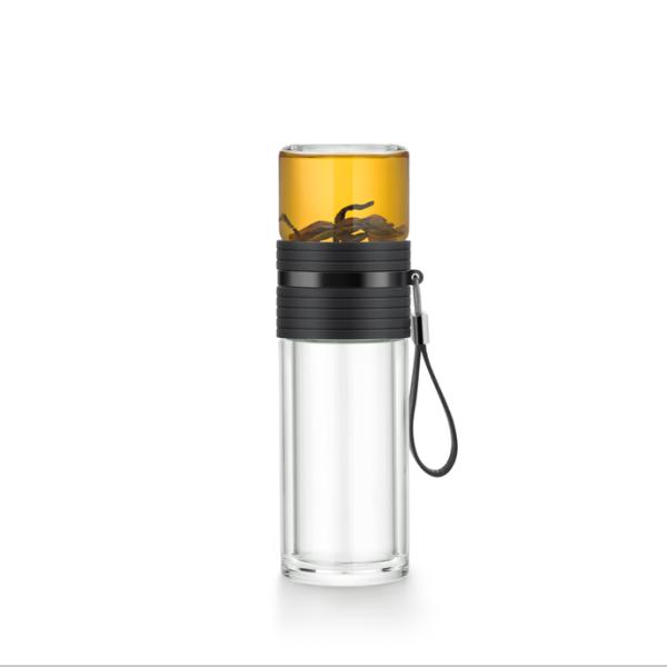 Outdoor Travel Double Wall Glass Tea Infuser Thermos 304 Stainless Steel
