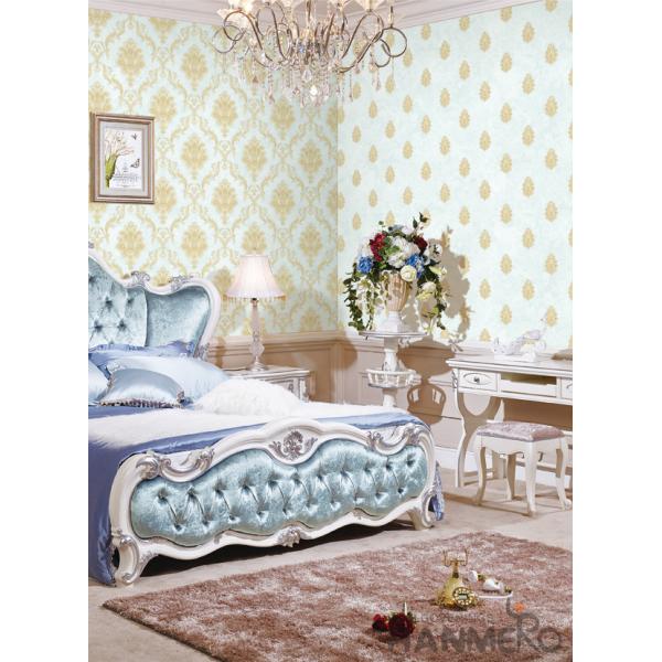 PVC Wallpaper Damask Chinese Wallcovering Vendor European Style Room Sofa Background