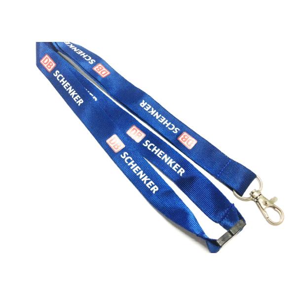 Blue Logo Nylon Neck Strap Both Sides Metal Hook Safety Breakaway 900*20 Mm