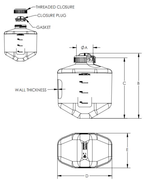 2000ml Leakproof Autoclavable Centrifuge Bottle for Laboratory Use with Screw Cap and Chemical Resistance