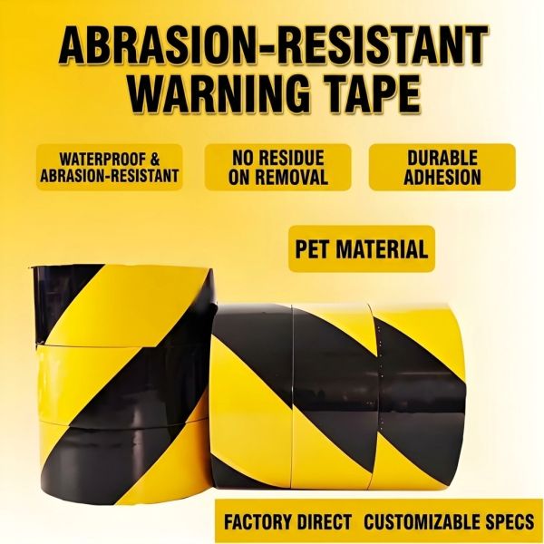 Nomay Heavy Duty Wear Resistant PET Floor Marking Tape Waterproof Oilproof No Residue for Warehouse Workshop Safety