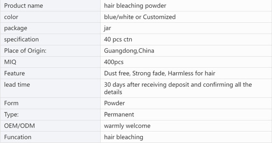 Blue White Green Blue Toning Hair Bleaching Powder Salon Garde OEM ODM Wholesale