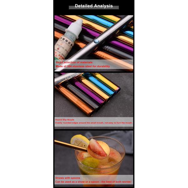 Métal réutilisable d'accessoires de barre buvant des pailles d'acier inoxydable avec le logo adapté aux besoins du client