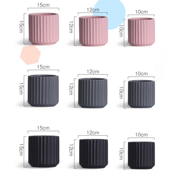 Corrugated 10cm Seedling 4 Inch Decorative Ceramic Plant Pots