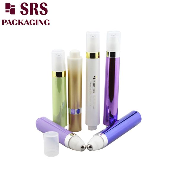 Wholesale Small Sample Portable Common Use  Plastic Eye Cream Airless Pump Sterile Bottle 10ML 15ML