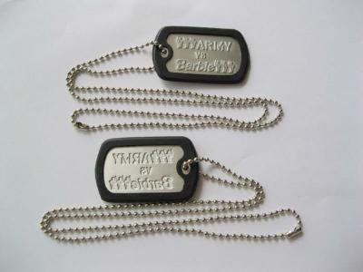50*30mm Size Custom Metal Dog Tags , Aluminum Dog Tags With Ball Chains