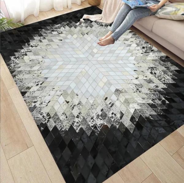 North European Simple Geometric Living Room Floor Carpets Machine Washable