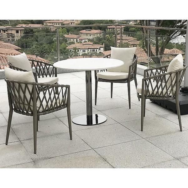 Plastic L56cm W51cm Chair Bistro Table And Chairs Set Hand Weaving