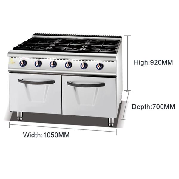 Powerful LPG NG Cooking Range Machine Low Noise Commercial Kitchen Cooking Equipment Cooking Tools
