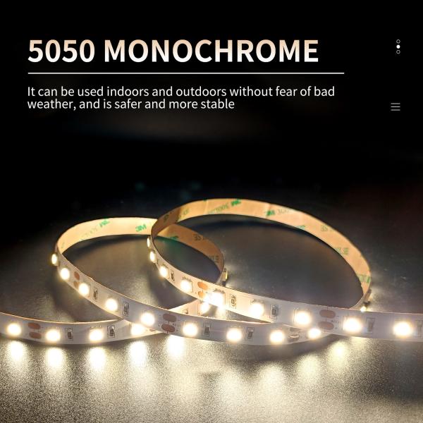 Monochrome SMD 5050 LED Strip Light 112pcs/M 12 / 24 V For Bathroom Mirror Light