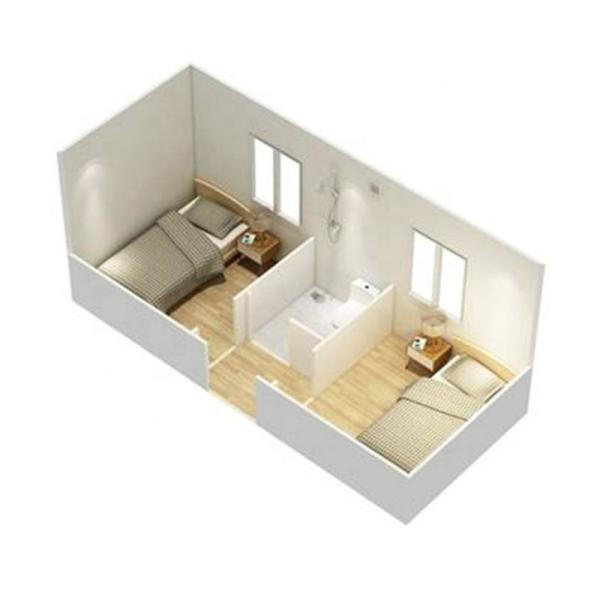 Casa de contenedores plegable compacta fácil limpieza para uso a largo plazo