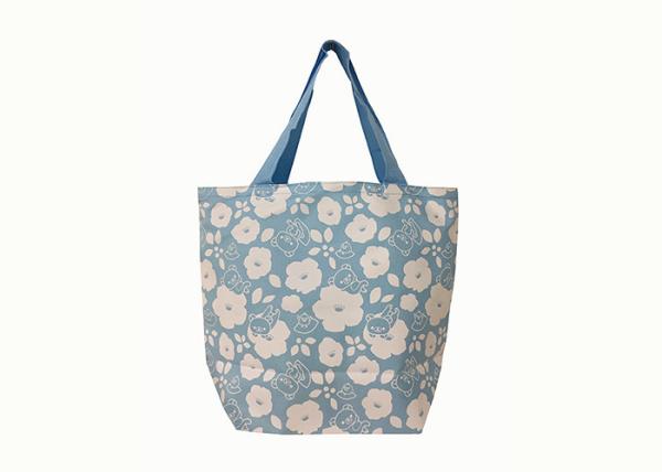 Recycled 600D Poly Tote Bags Full Printed With PP Webbing Handles