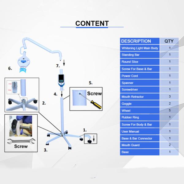 Зубы зубоврачебного блока отбеливания портативные забеливая освещают 17 цветов СИД 3