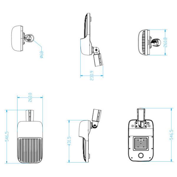 30/40 Watt Outdoor Led Parking Lot Lights Poly Crystalline Silicon Solar Panel