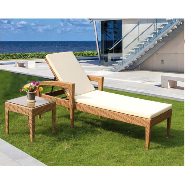 Outdoor Furniture Aluminium Teak Wicker Rattan Rope Sun Lounger for Garden Pool Chair
