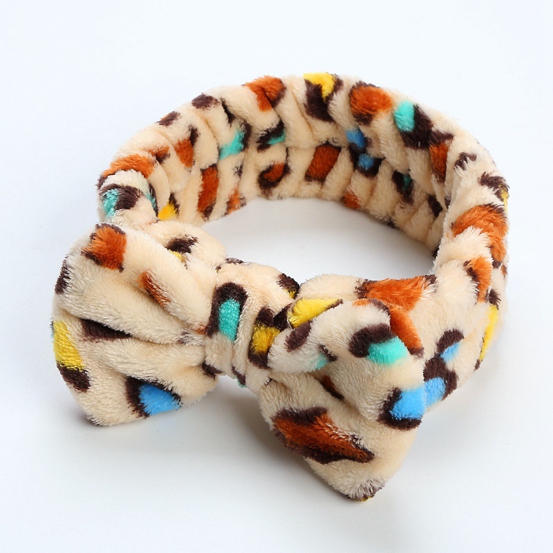 Print Cosmetics Bowknot Microfiber Hair Band For Girls Wrap & Hold Hair